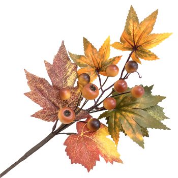 FALL SPRAY 16" MAPLE LEAF/BERRY ORANGE/MULTI