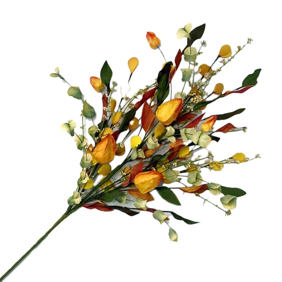 FALL SPRAY MIXED LEAF W/ MINI CLUSTER BERRIES 31.5" ORANGE/MULTI