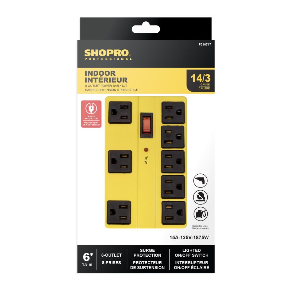 POWER BAR 8-OUTLET SURGE PROTECT