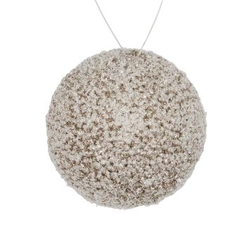BALL SNOW-FROSTED CHAMPAGNE 5" W/ GLITTER