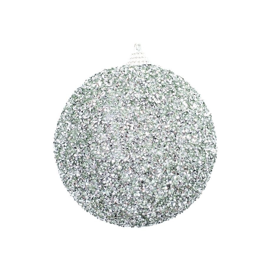 BALL MINI-DIAMOND BEADS & GLITTER 4" MINT GREEN