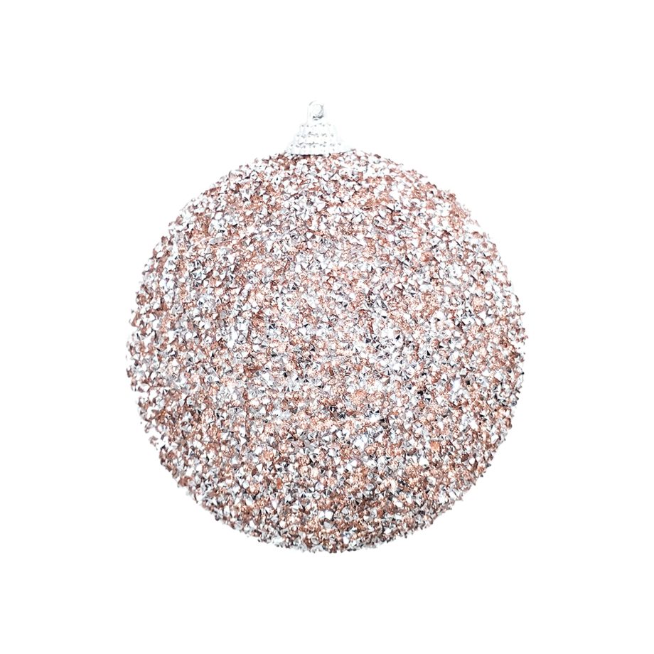 BALL MINI-DIAMOND BEADS & GLITTER 4" PINK