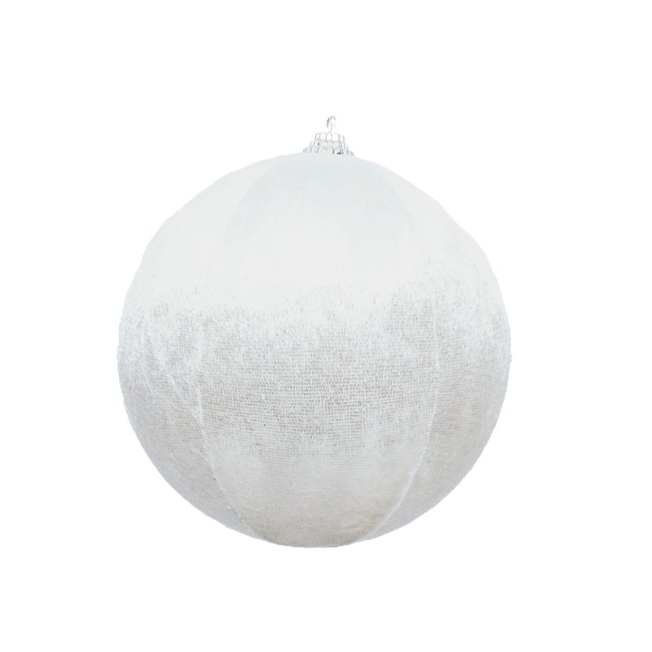 BALL FABRIC VELVET 4.5" CREAM