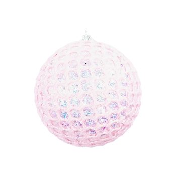 BALL FABRIC MESH 4.5" PINK W/ SEQUINS