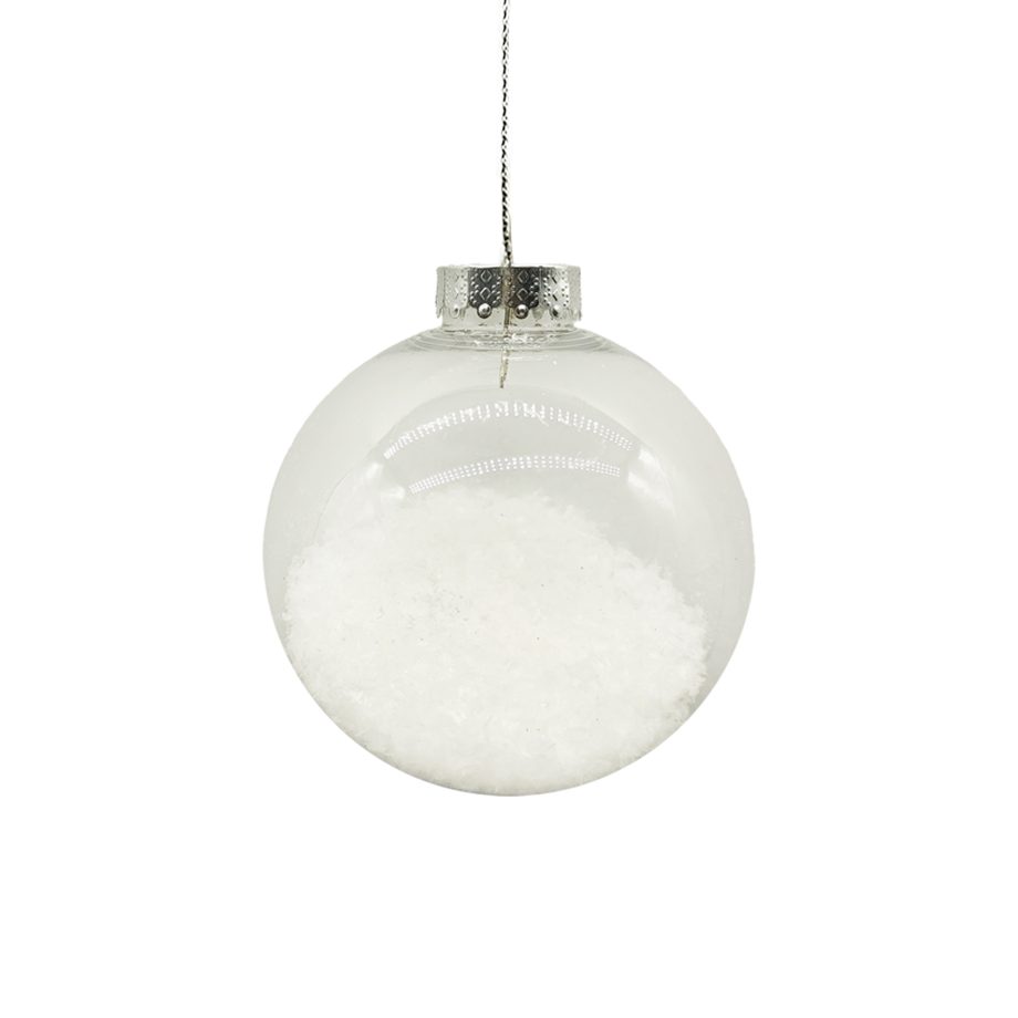 BALL CLEAR 100MM W/ SNOWFLAKES INSIDE