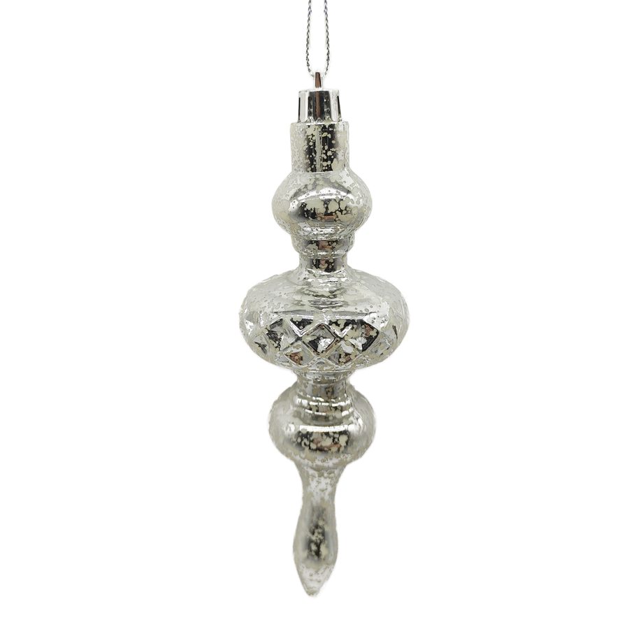 ORN. MERCURY FINIAL 180MM SILVER