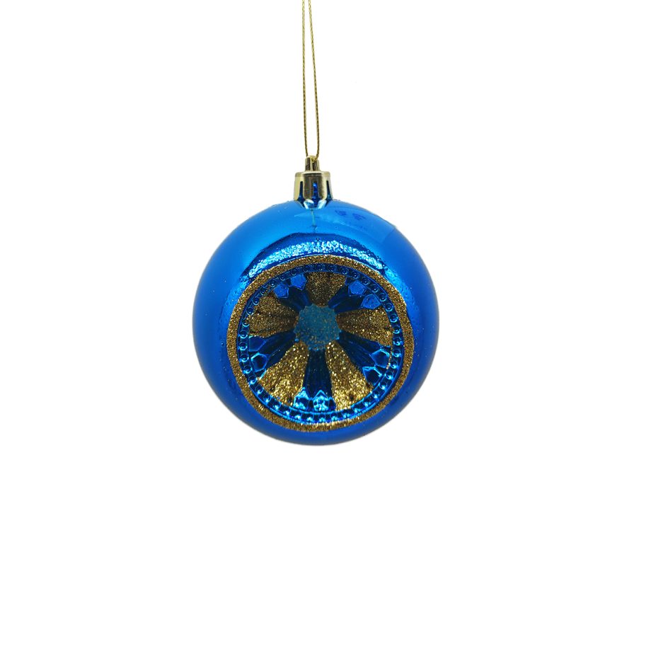 BALL INDENTED 80MM BLUE W/ GLITTER