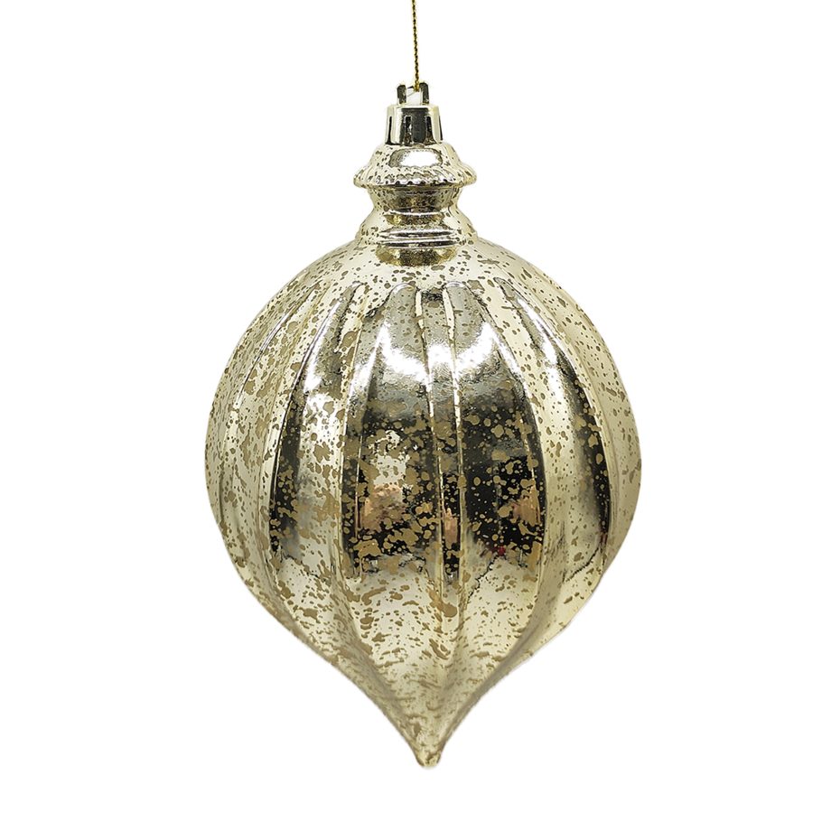 ORN. TEARDROP 6" 150MM LT. GOLD MERCURY FINISH