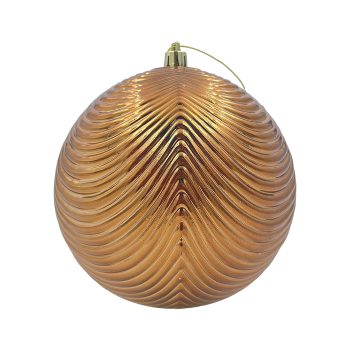 BALL SCALLOPED 120MM SHINY BROWN
