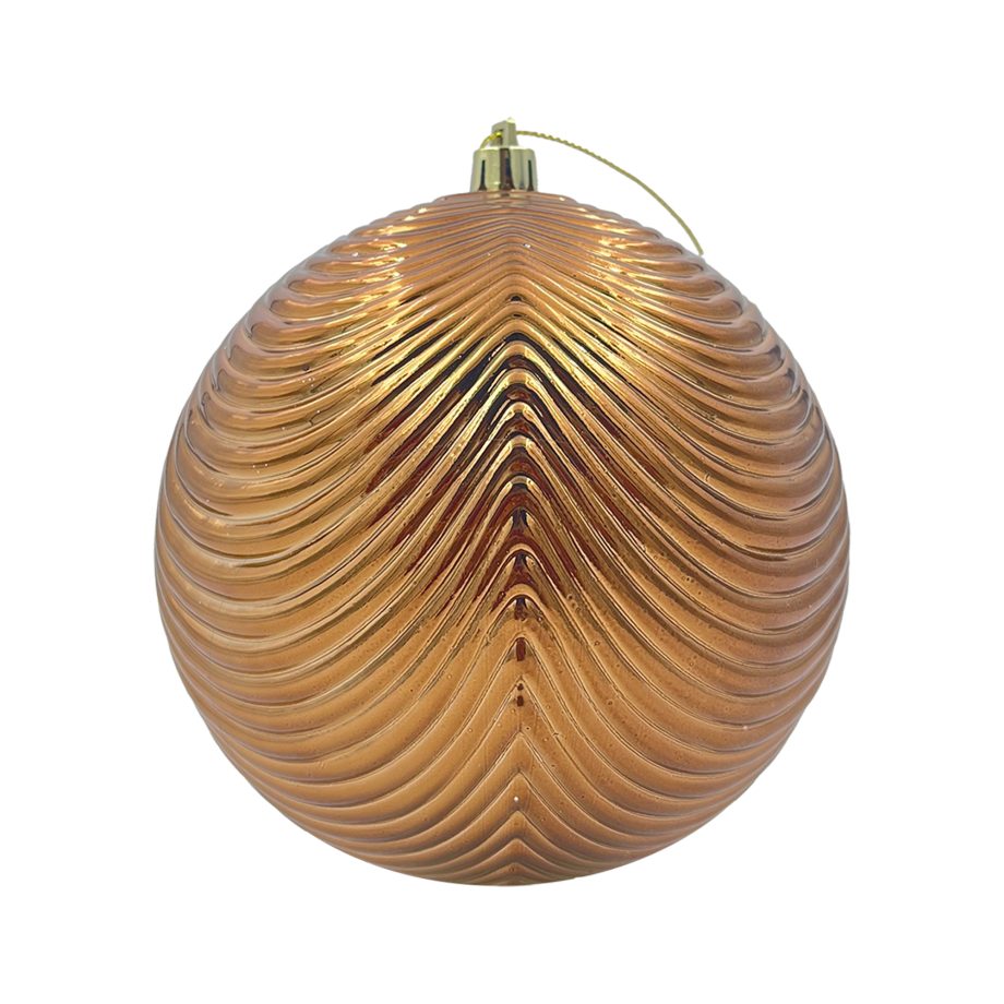 BALL SCALLOPED 120MM SHINY BROWN