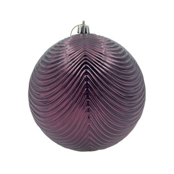 BALL SCALLOPED 120MM SHINY BURGUNDY