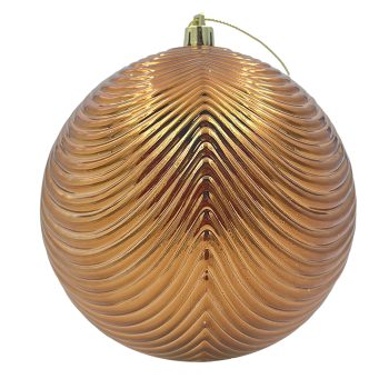 BALL SCALLOPED 150MM SHINY BROWN
