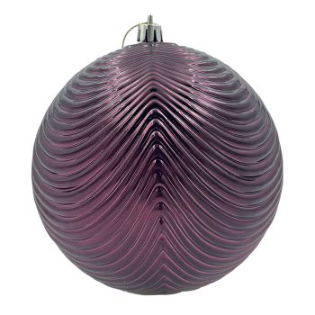 BALL SCALLOPED 150MM SHINY BURGUNDY