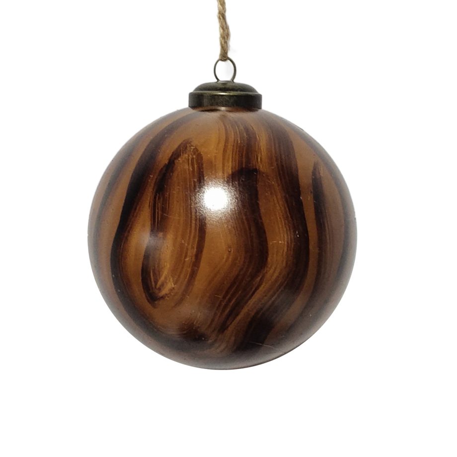 BALL BRUSHED TREE-BARK LOOK 100MM BROWN