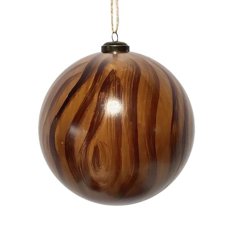 BALL BRUSHED TREE-BARK LOOK 120MM BROWN