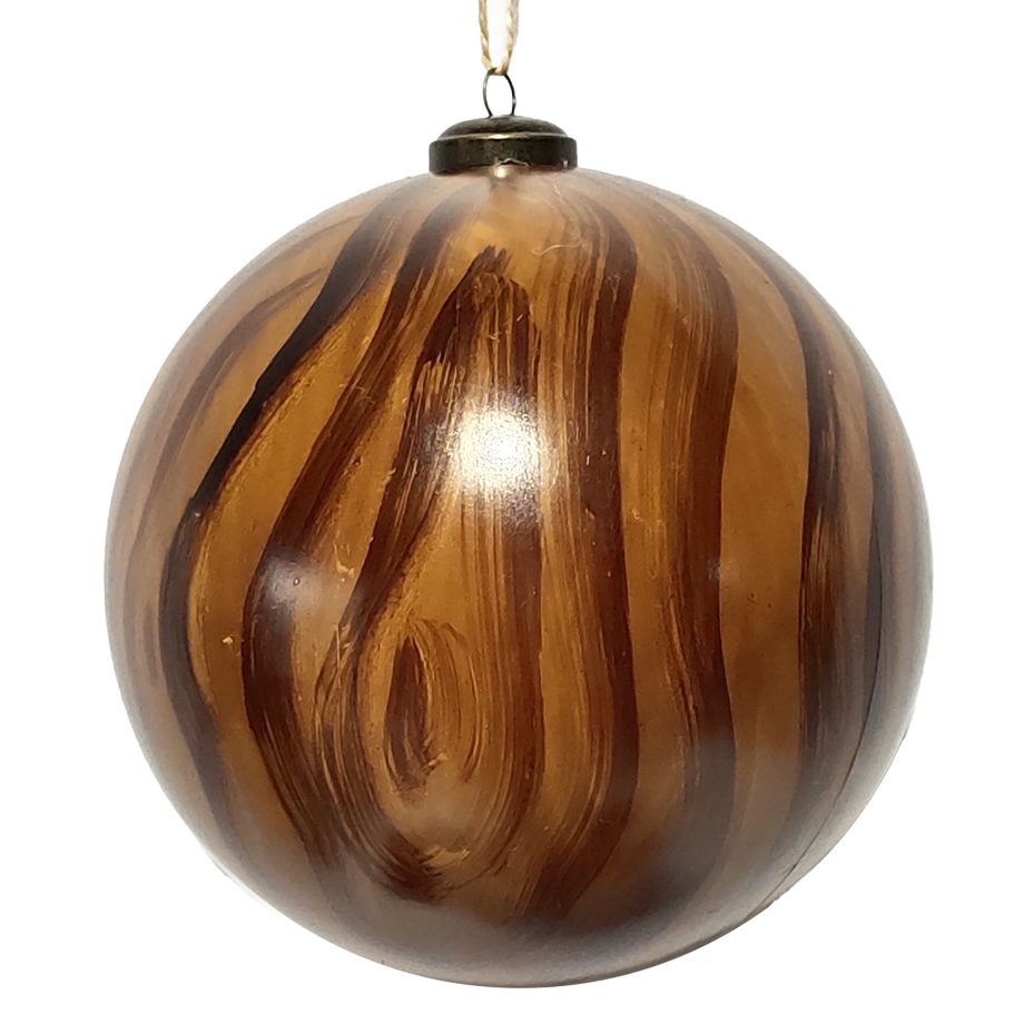 BALL BRUSHED TREE-BARK LOOK 150MM BROWN