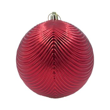 BALL SCALLOPED 120MM SHINY RED