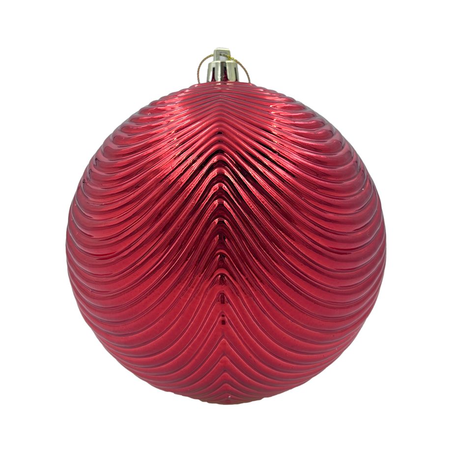 BALL SCALLOPED 120MM SHINY RED