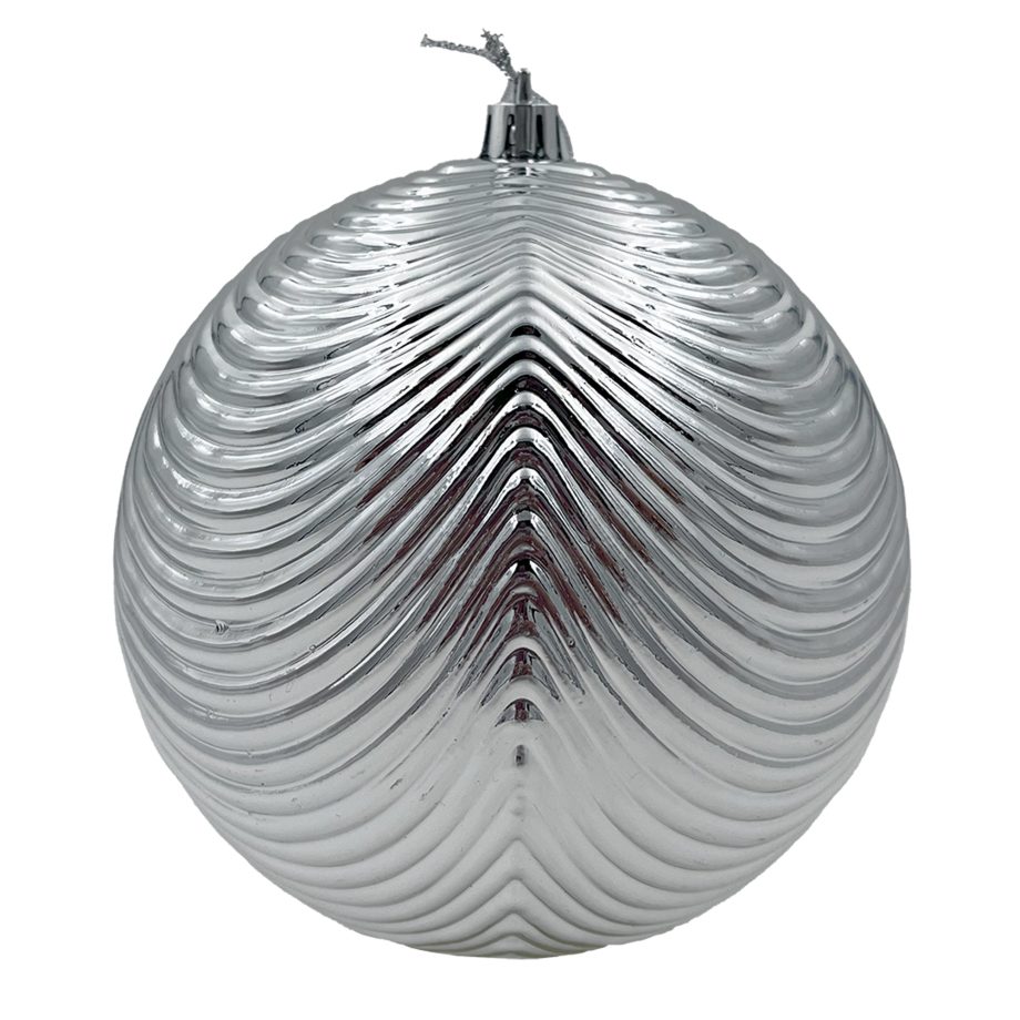 BALL SCALLOPED 120MM SHINY SILVER
