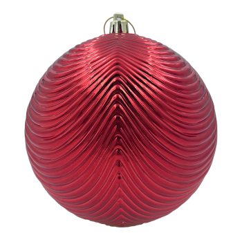 BALL SCALLOPED 150MM SHINY RED
