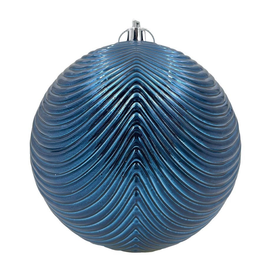 BALL SCALLOPED 150MM SHINY REGAL BLUE