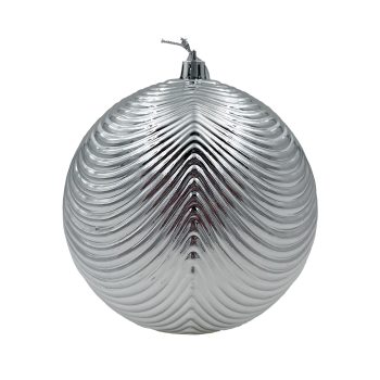 BALL SCALLOPED 150MM SHINY SILVER
