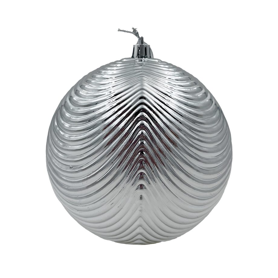 BALL SCALLOPED 150MM SHINY SILVER