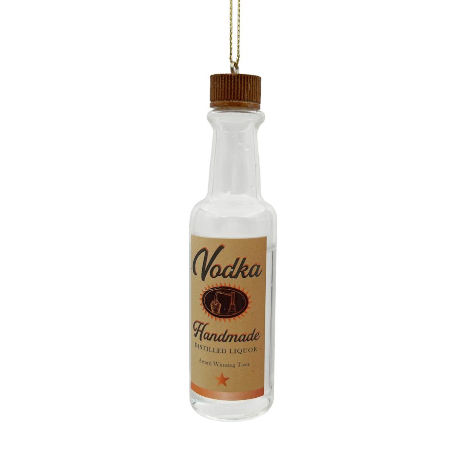 ORN GLASS VODKA BOTTLE 5" BROWN