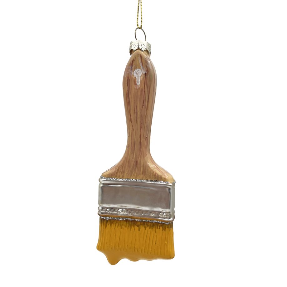 ORN GLASS PAINT BRUSH 6" LIGHT BROWN GLITTER