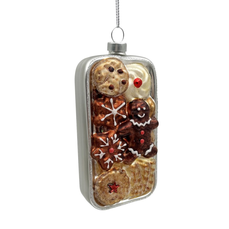 ORN GLASS COOKIE PLATTER 5" MULTI GLITTER