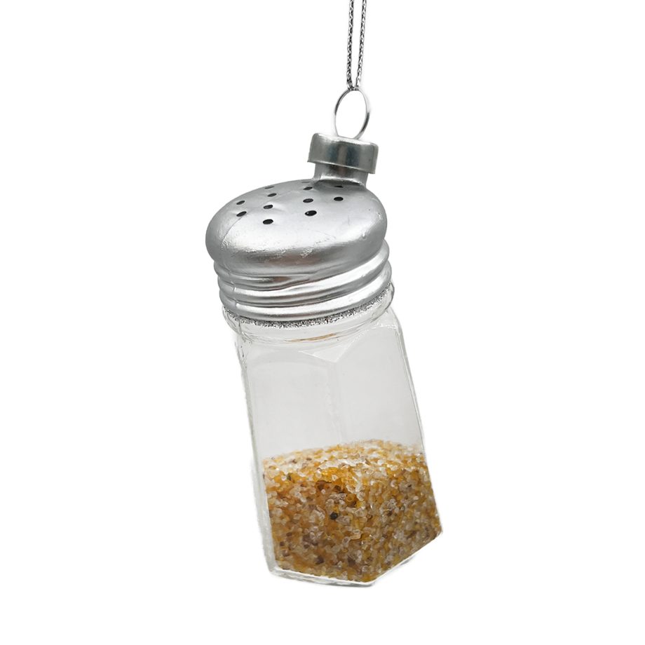 ORN GLASS PEPPER SHAKER 3" BROWN