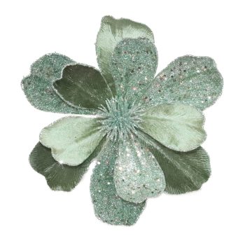 MAGNOLIA HEAD SAGE 10" VELVET 2-TONE W/ GLITTER