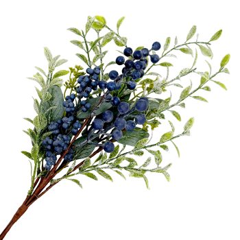 SPRAY FROSTED BLUEBERRY 19" W/ LEAF BUSH
