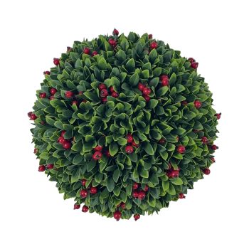 BALL BERRY BOXWOOD 9" RED/GREEN