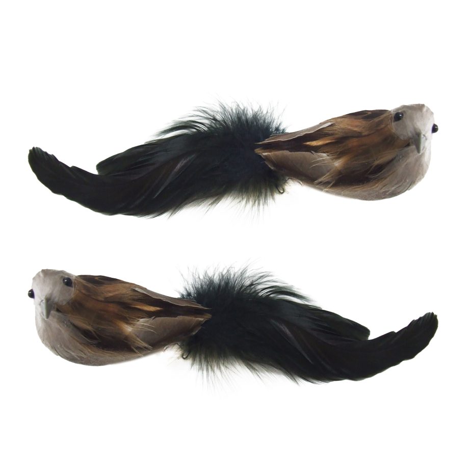 BIRD NATURAL FEATHER 8" 2 STYLES W/ CLIP