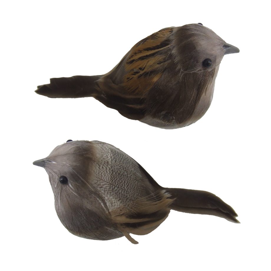 BIRD NATURAL FEATHER 5" 2 STYLES W/ CLIP