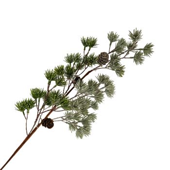 SPRAY PINE TWO-TONE 28" FROSTED & GLITTER W/ PINE CONE