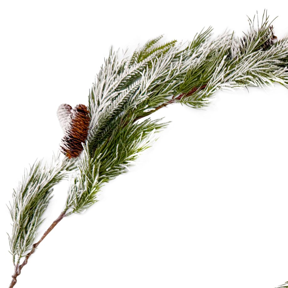 GARLAND SNOW FLOCKED MIXED PINE 60" W/ PINE CONE