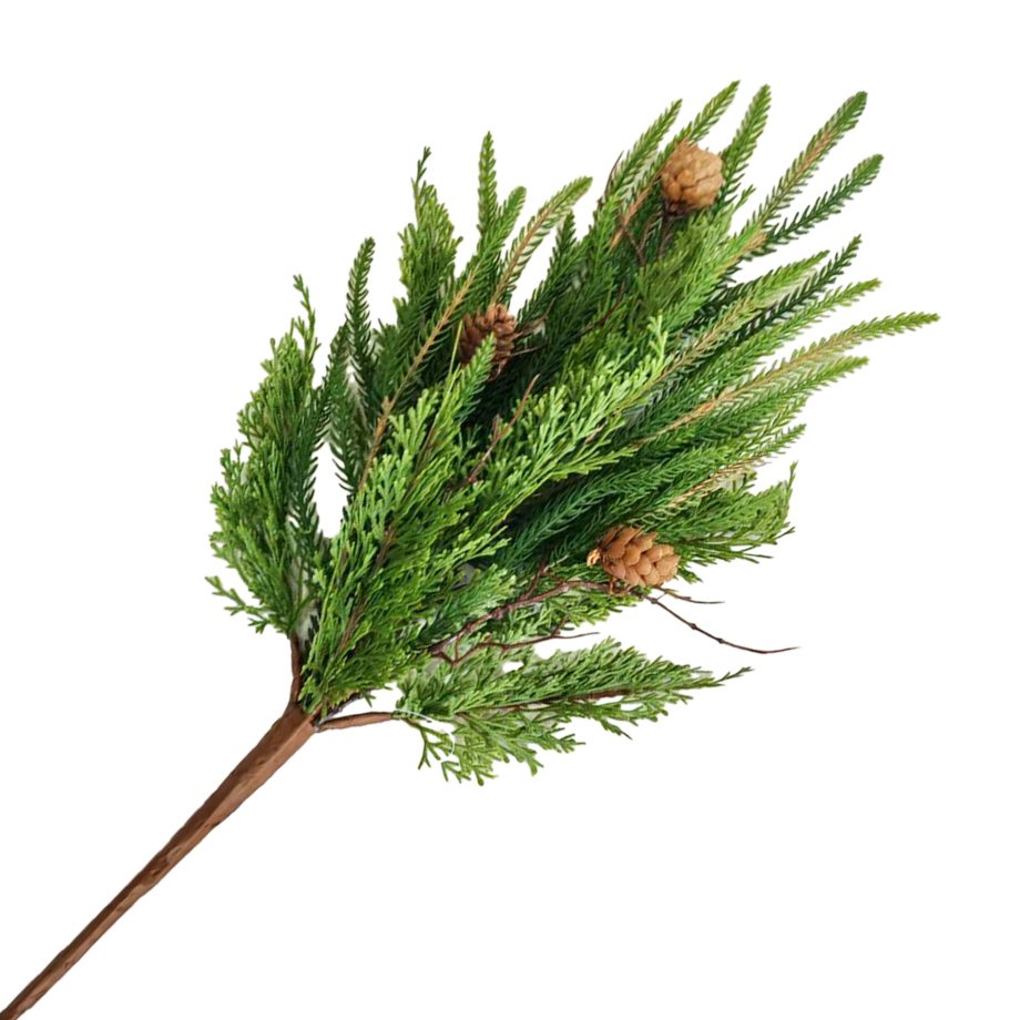 SPRAY MIXED NORFOLK/CEDAR PINE 24" GREEN/NATURAL W/ PINE CONE
