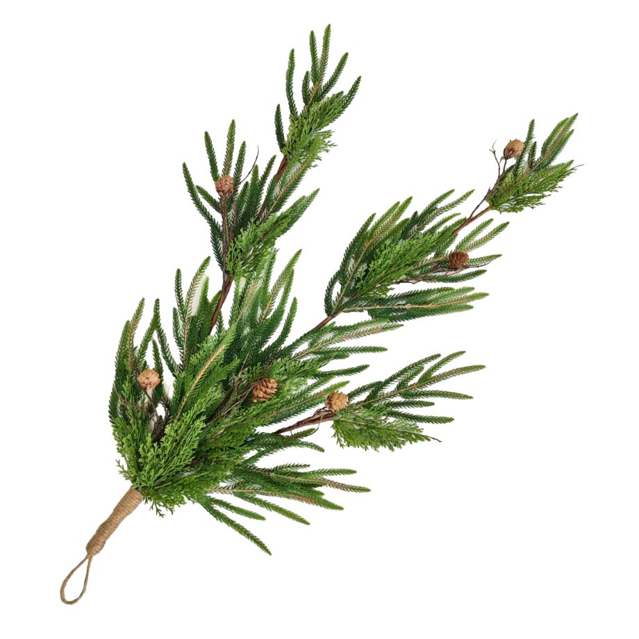 TEARDROP MIXED NORFOLK/CEDAR PINE 36" GREEN/NATURAL W/ PINE CONE