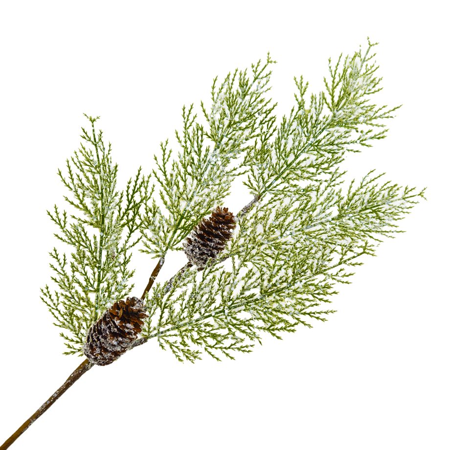 SPRAY CEDAR GREEN 30" W/ PINE CONE FROSTED/LITTER