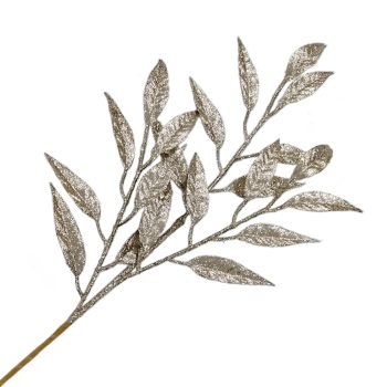 SPRAY LEAF CHAMPAGNE GOLD 29" GLITTER