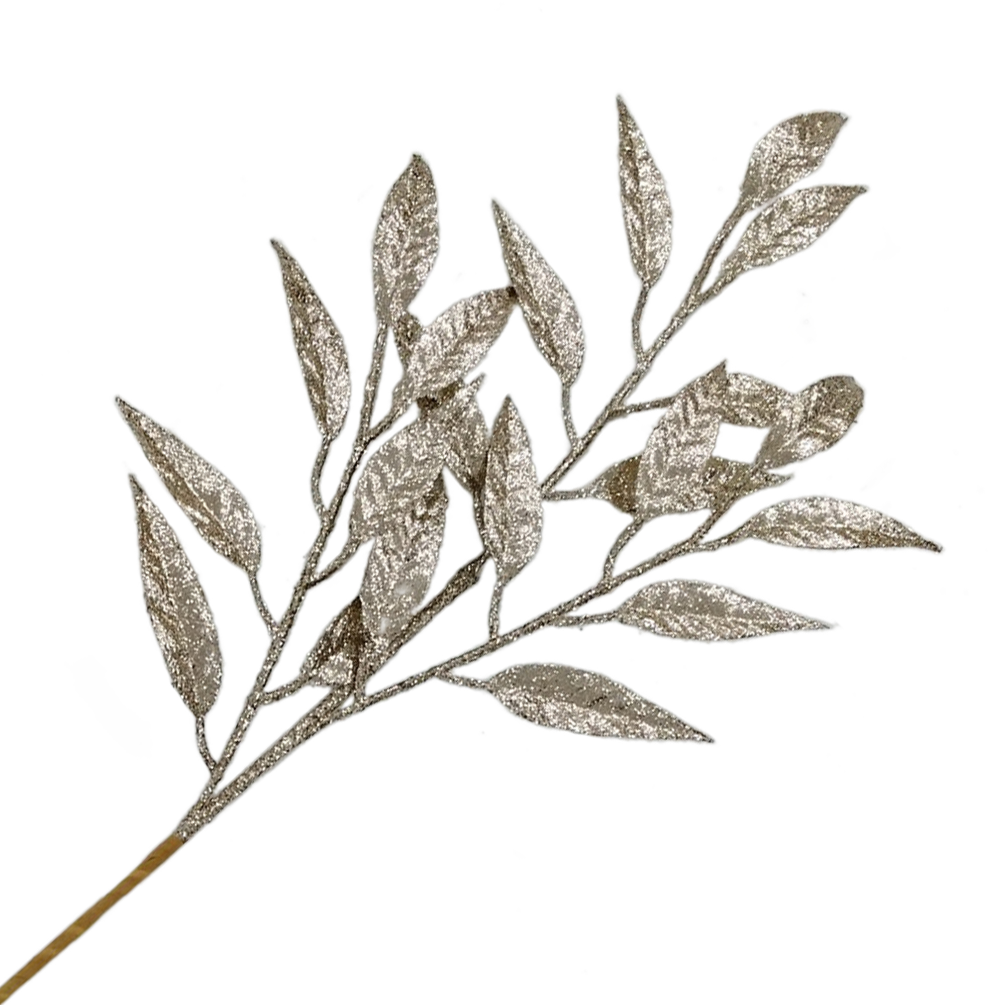 SPRAY LEAF CHAMPAGNE GOLD 29" GLITTER