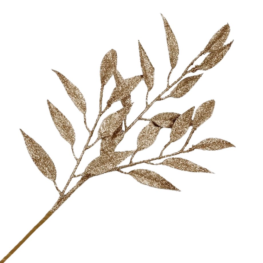 SPRAY LEAF ROSE GOLD 29" GLITTER