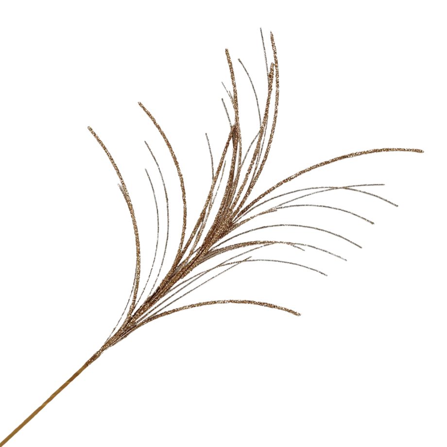 SPRAY FEATHER GRASS ROSE GOLD 26" GLITTER
