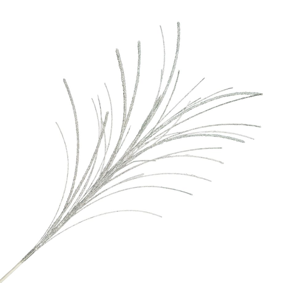 SPRAY FEATHER GRASS SILVER 26" GLITTER