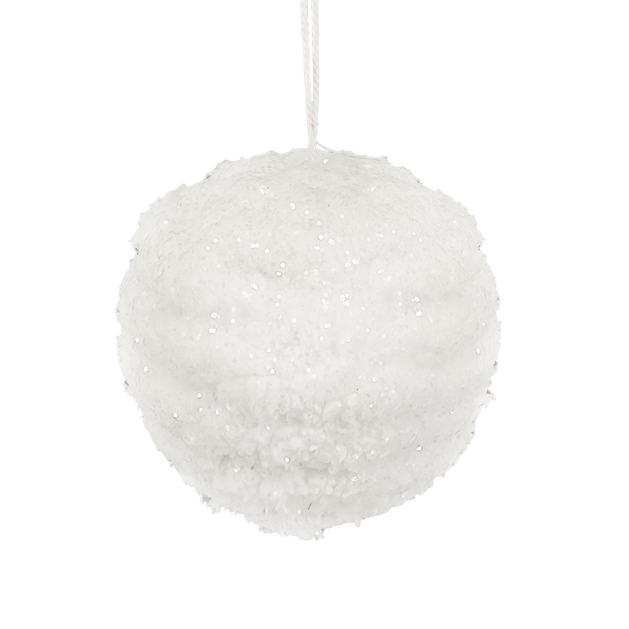 BALL FABRIC FURRY 4" WHITE W/ FROSTING