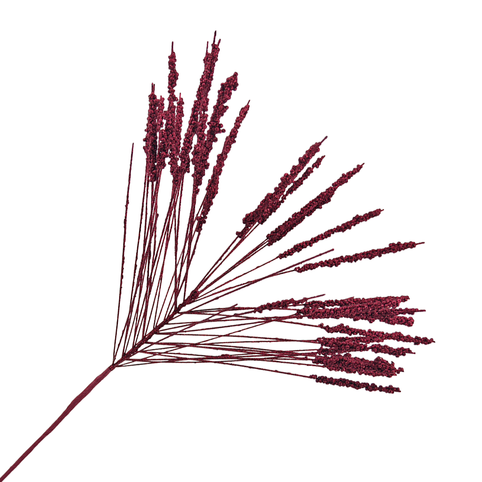 SPRAY NEEDLE GRASS BURGUNDY 24" GLITTER