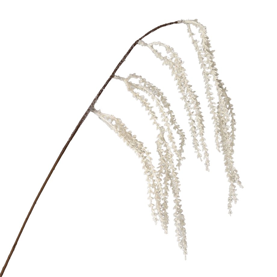 SPRAY MINI-LEAF VINE HANGING WHITE 24.5" FROSTED/GLITTER