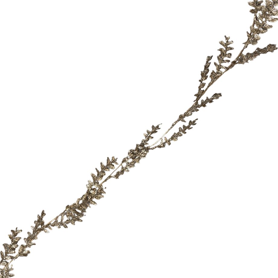 GARLAND MINI FERN LEAF GOLD 59" GLITTER